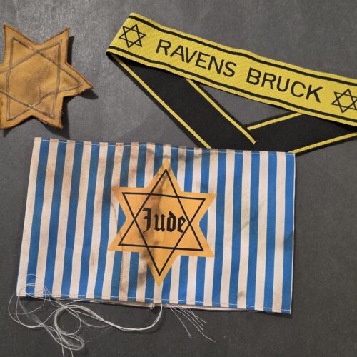 WW2 Nazi German Jewish Holocaust Ghetto Camp lot JUDE Armband Star of David + Cuff Title