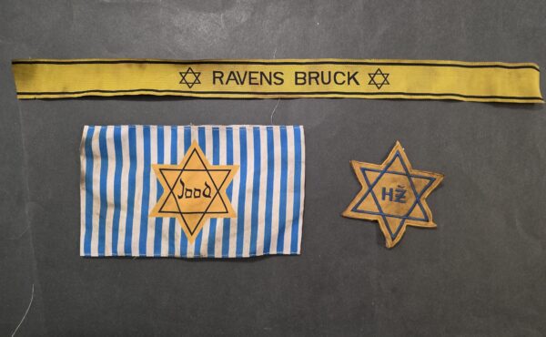 WW2 Nazi German Jewish Holocaust Ghetto Camp lot JOOD Armband w Slovakia Star of David + Cuff Title