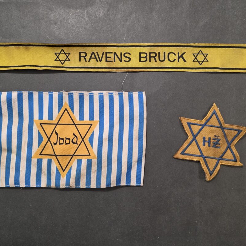 20260926_144026 WW2 Nazi German Jewish Holocaust Ghetto Camp lot JOOD Armband w Slovakia Star of David + Cuff Title