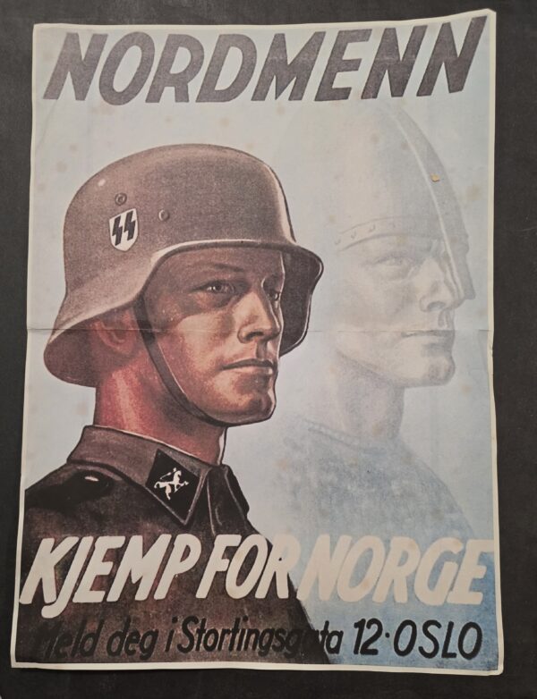 Nordmenn SS Norway Recruiting Propaganda Poster WW2 Nazi German