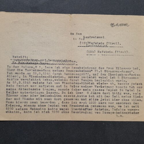20260926_152345 April 18 1945 WW2 German Bombing Wounded Survivor Letter Document Wiesbaden