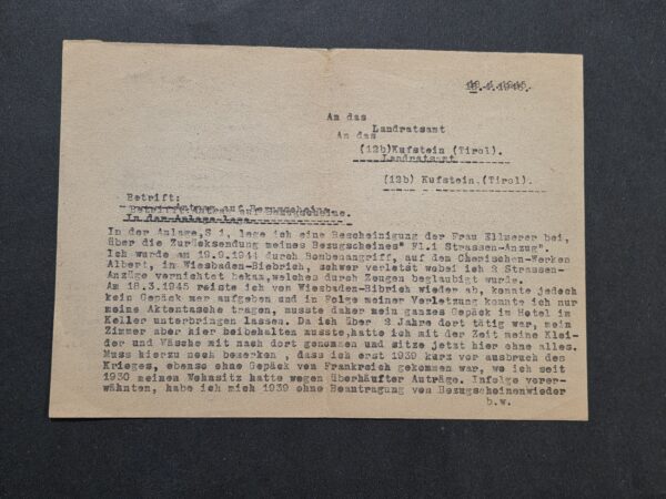 20260926_152345 April 18 1945 WW2 German Bombing Wounded Survivor Letter Document Wiesbaden