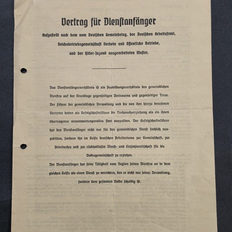 20260927_164953 HJ Hitler Youth 1942 WW2 Nazi German Third Reich Contract Document Hitler Jugend DAF