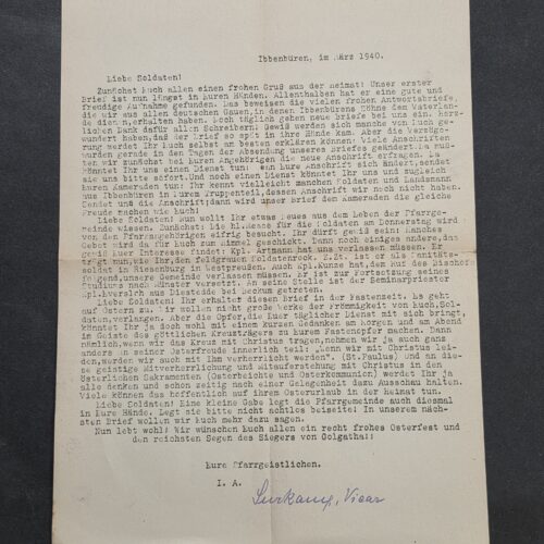 20260927_165440 Dear Soldier! 1940 German Soldiers Parish Easter Wartime Letter Ibbenbüren Catholic WWII