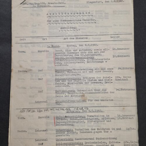 20260927_170348 WW2 German 1942 Gebirgsjäger Regiment 139 Military Training Plan Documents Klagenfurt Combat Bunker Gas MG