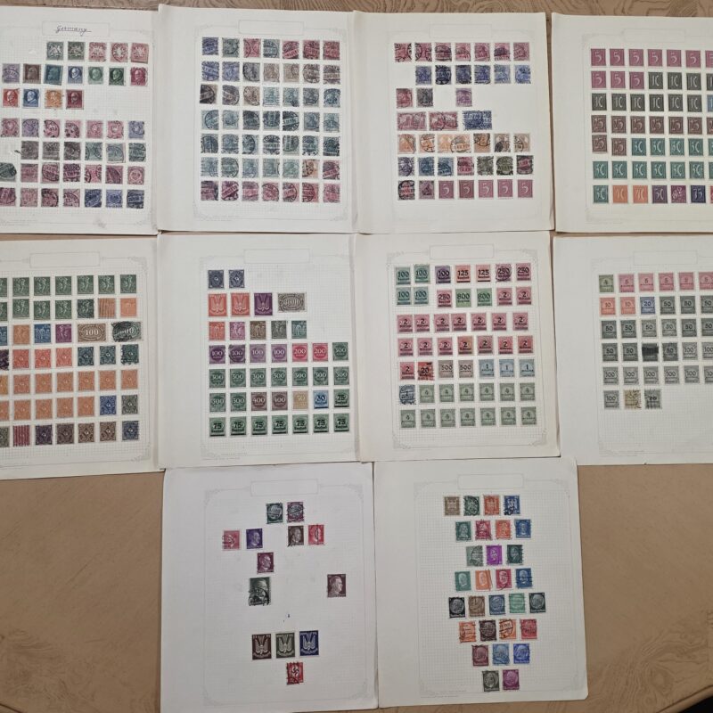 400+ Imperial German & Third Reich Nazi WWI WWII Stamp Collection 10 Album Pages Inflation Bavaria