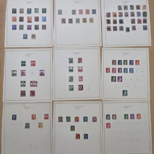 Imperial WW1 German WW2 Third Reich Nazi Era Stamp Collection on 9 album pages 100 + pcs
