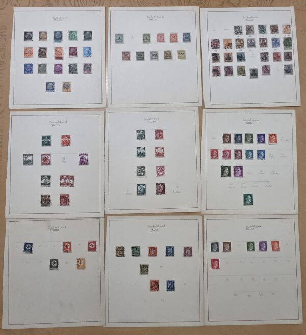 Imperial WW1 German WW2 Third Reich Nazi Era Stamp Collection on 9 album pages 100 + pcs