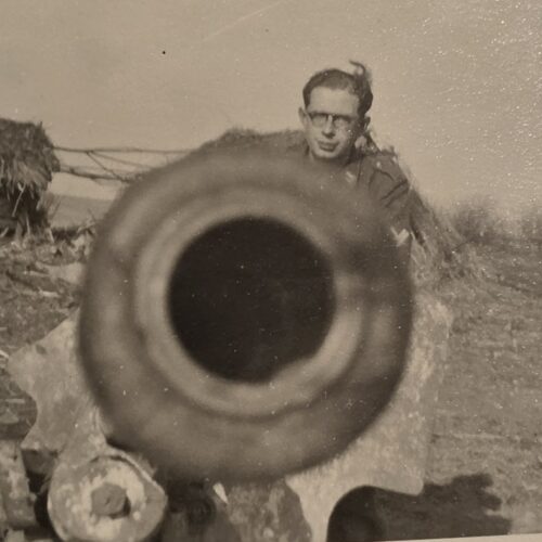 20260928_165442 THE BUSINESS END! Wehrmacht Soldiers poses w Cannon WW2 German Military Photo