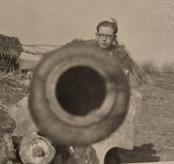 20260928_165442 THE BUSINESS END! Wehrmacht Soldiers poses w Cannon WW2 German Military Photo