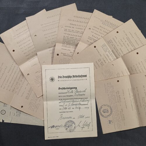 20260929_161538 WWII Nazi German Third Reich DAF Deutsche Arbeitsfront Document Group – Wilhelm Haverich Bremen – 1938–1944
