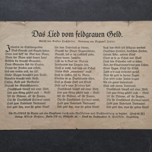 20260930_125549 World War I Imperial German patriotic war finance song sheet Wartime Document