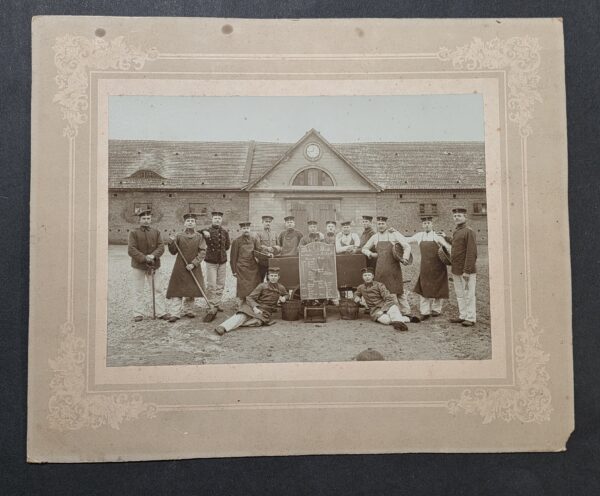 20260930_130622 1904 WWI Imperial German Army Large Barracks Stable Duty Photo on Board Potsdam