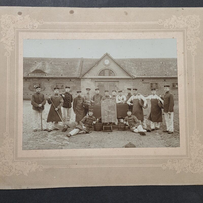 1904 WWI Imperial German Army Large Barracks Stable Duty Photo on Board Potsdam