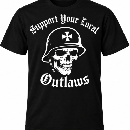 ChatGPT Image Sep 21, 2026, 05_43_42 PM Support your Outlaws SS Totenkopf Death Head Skull Biker SYLO T Shirt