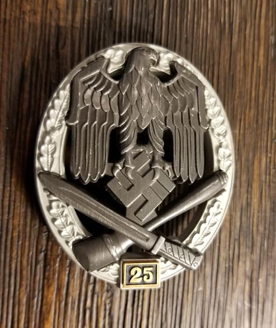 General assault 25 engagements WWII Nazi German GAB25 General Assault Badge 25 Engagements – JFS