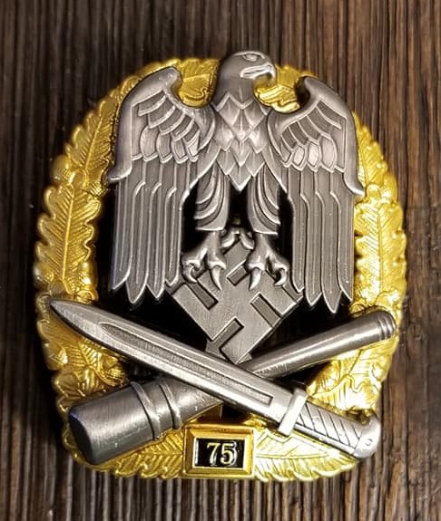General assault 75 engagements (4) WWII Nazi German GAB General Assault Badge 75 Engagements – JFS