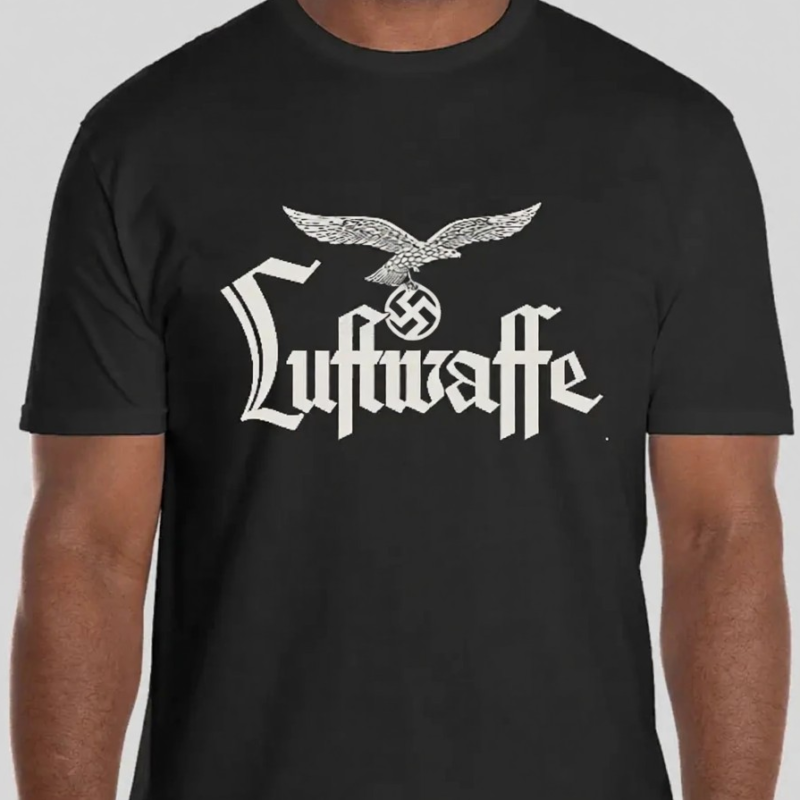 Luftwaffe eagle clutching Swastika WW2 German Air Force Military T Shirt