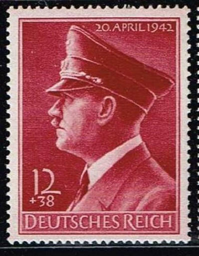 aaa1 WW2 WWII German Third Reich NSDAP Nazi Adolf Hitler birthday stamp 1942 MNH