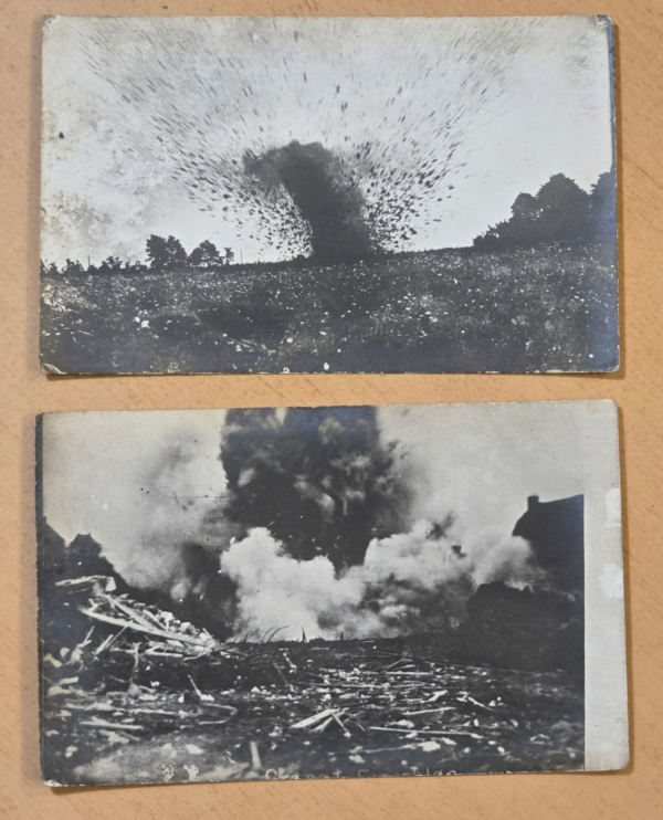 WW1 Imperial German Battlefield Explosion Postcard lot Artillery Blast War Scene