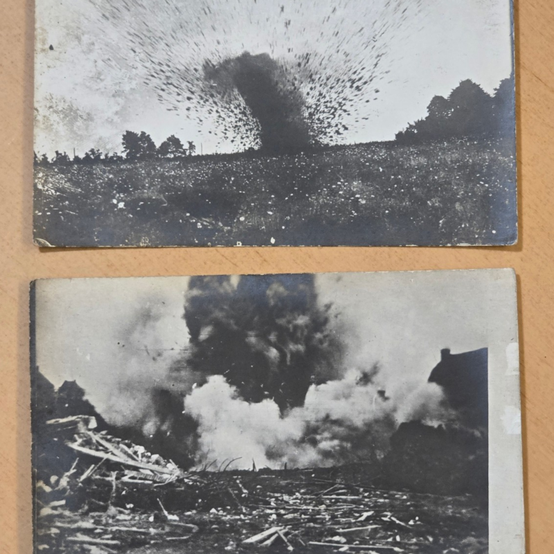 e1 WW1 Imperial German Battlefield Explosion Postcard lot Artillery Blast War Scene