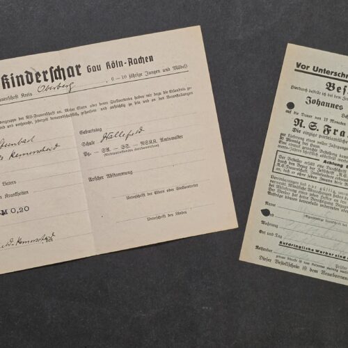 fff Nazi German Third Reich NSDAP NS-Frauenschaft Frauen Womens Org Document Lot