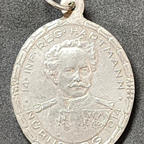 m1 WW WWI Imperial German Bavaria 14 Regiment silver medal Hartmann Nurnberg 1914