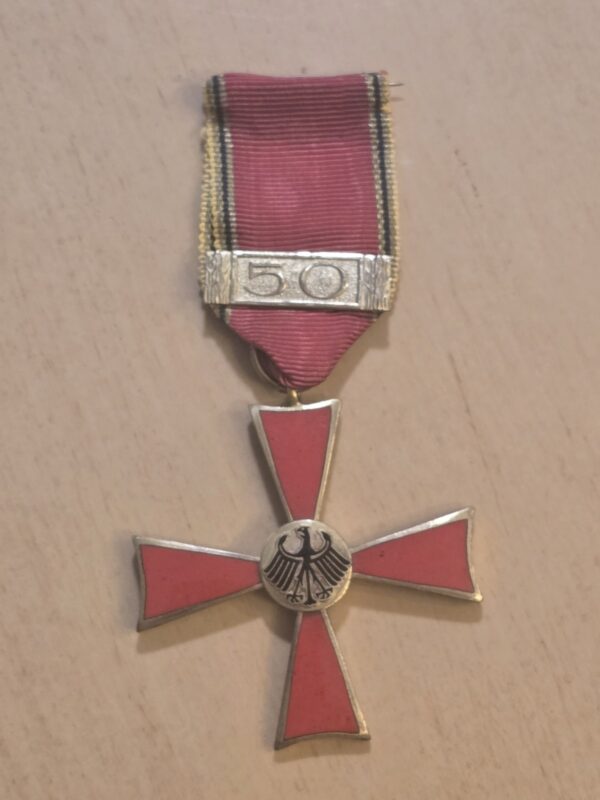 German Federal Republic Merit Cross w/ 50 Years Clasp Medal Ribbon Bar