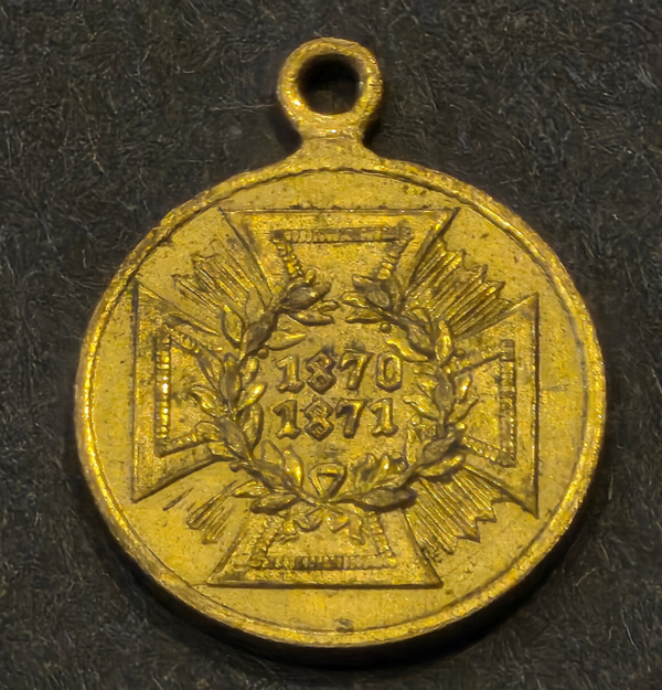 mn1 Very cool tiny Miniature German 1870–1871 Franco-Prussian War Victory Medal – Deutsches Reich