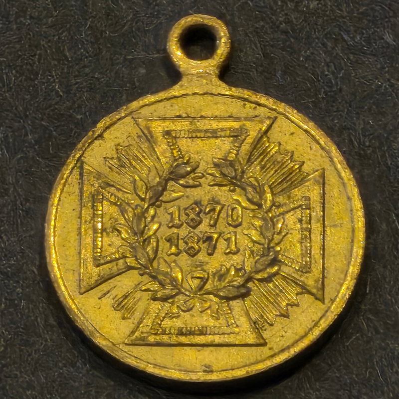 mn1 Very cool tiny Miniature German 1870–1871 Franco-Prussian War Victory Medal – Deutsches Reich