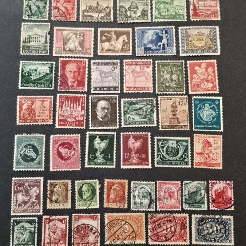 sl1 WW2 WWII Nazi German NSDAP THIRD REICH 50+ pc Stamp Lot Hitler Swastika + Sets