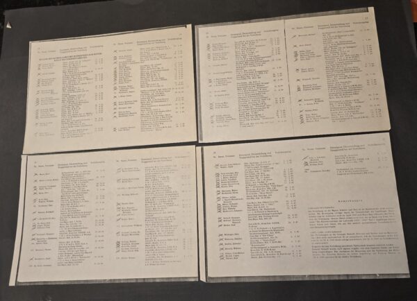 sss1 WWII German SS Totenkopf + Das Reich Panzer Divisions & Military Generals Award Lists x 4 w/ Names Knights Cross Holders