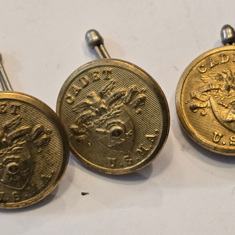 wp1 WW2 WWII United States Military Westpoint Academy USMA Cadet Uniform buttons x 3