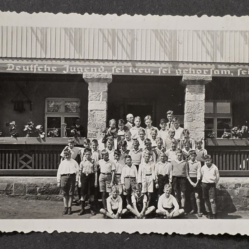 Rare Original WWII Nazi German Hitler Youth HJ Deutsches Jungvolk DJ Group Photo Jugend Home HQ
