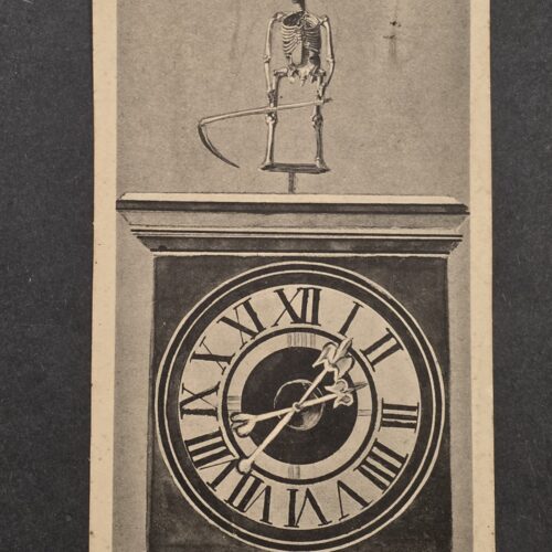 20261001_130650 Third Reich Nazi German Death Postcard Der Tod von Oetting Skeleton Clock Bavaria