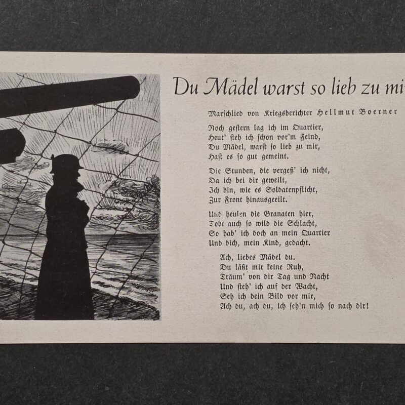 20261001_130859 WW2 German Steel Helmet Wehrmacht Soldiers Military Song Card Postcard