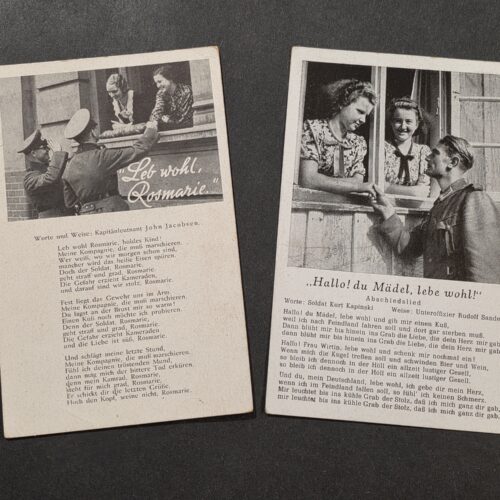 20261001_130920 WW2 German Wehrmacht Soldiers Sweethearts Military Song Card Postcard lot x 2