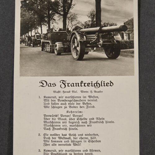 20261001_131019 WW2 German Wehrmacht Soldiers Artillery Cannon Military Song Card Postcard 1940