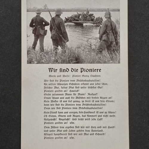 20261001_131033 WW2 German Wehrmacht Steel Helmet Soldiers Pioneers Military Song Card Postcard