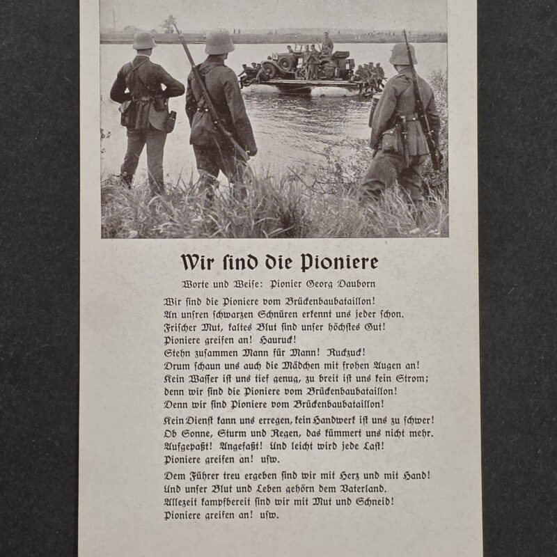 20261001_131033 WW2 German Wehrmacht Steel Helmet Soldiers Pioneers Military Song Card Postcard