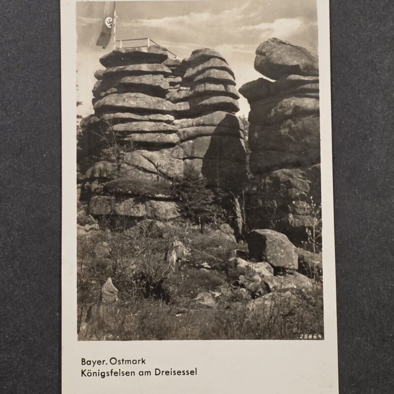 20261001_131150 WW2 Nazi German Kings Rock Bavaria w NSDAP Swastika Flag Postcard