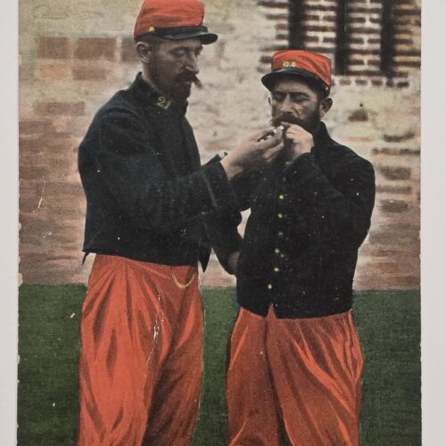 20261001_131457 WWI Imperial German 1915 Postcard Captured French Soldiers Comrades POW Feldpost