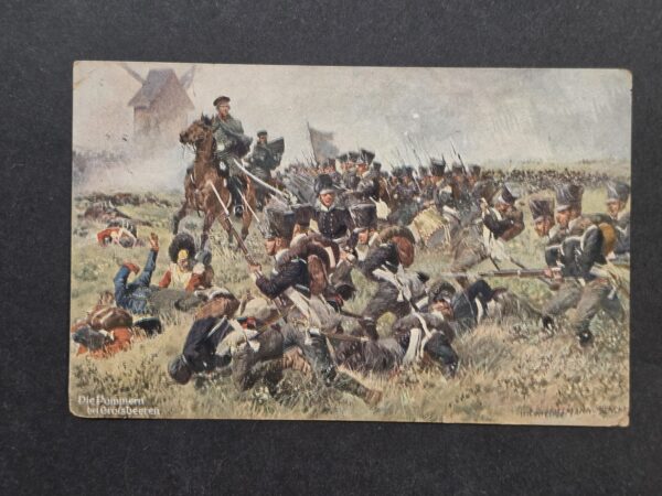 20261001_131552 Imperial German 1913 Postcard Prussian Troops in Combat Battle 1813 Kriegerbund