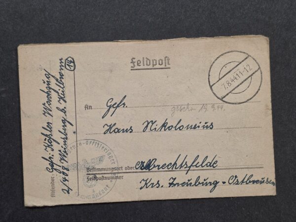 WWII German Feldpost Letter 1944 Weinsberg Soldier Guarding English Officers POW