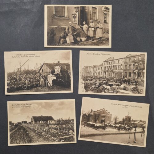 20261001_132035 WWI Imperial German Military Wartime Postcards x 5 Prussia Eastern Front Feldpost 1914