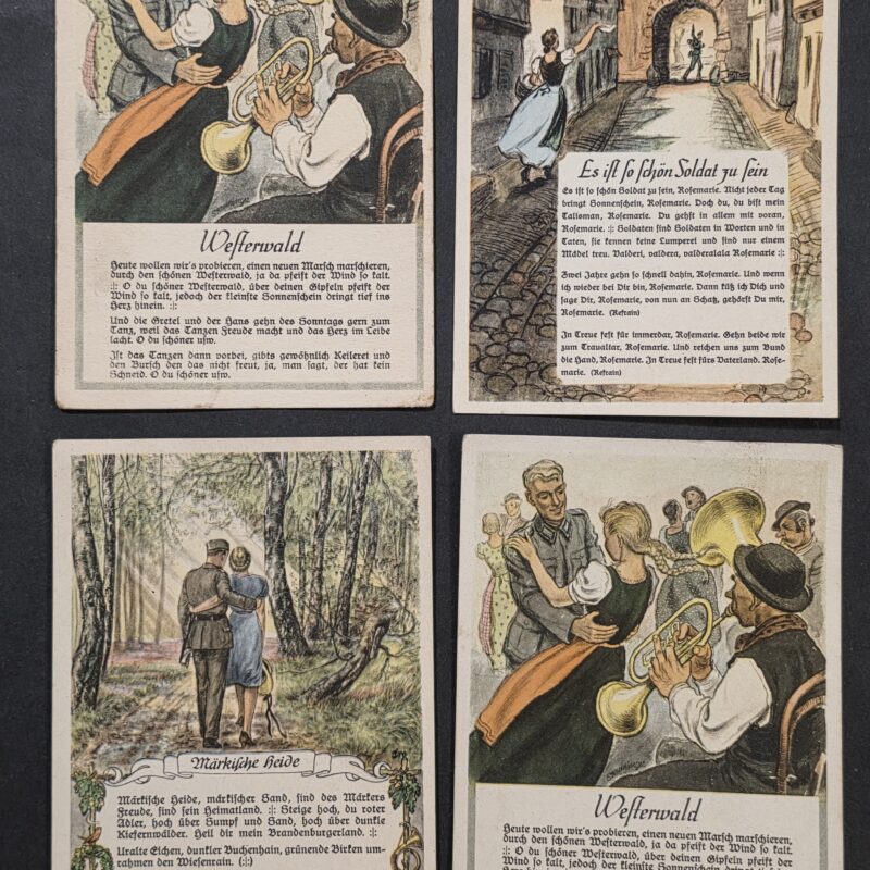 20261001_132714 4 WWII German Army Wehrmacht Soldier Military Song Sweethearts Postcard lot