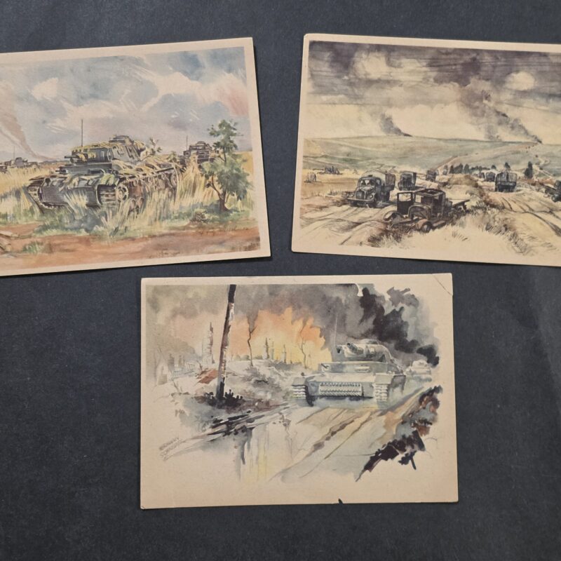 20261001_132839 WWII German Camo Panzer Tanks War Military Art Postcard lot Eastern Front