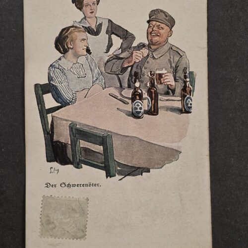 20261001_132941 WWI Imperial German Military Soldier Humor Comic Beer Postcard 1916