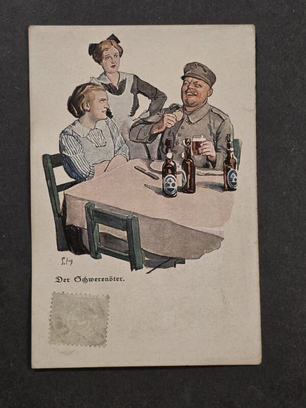 20261001_132941 WWI Imperial German Military Soldier Humor Comic Beer Postcard 1916