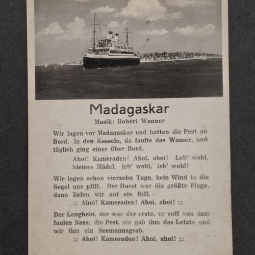 20261001_133030 WWII German 1942 Madagaskar Sailor Song Postcard Feldpost Military Mail